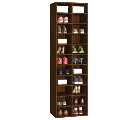 vidaXL Meuble &agrave; chaussures Ch&ecirc;ne marron 54x34x183 cm Bois d'ing&eacute;nierie