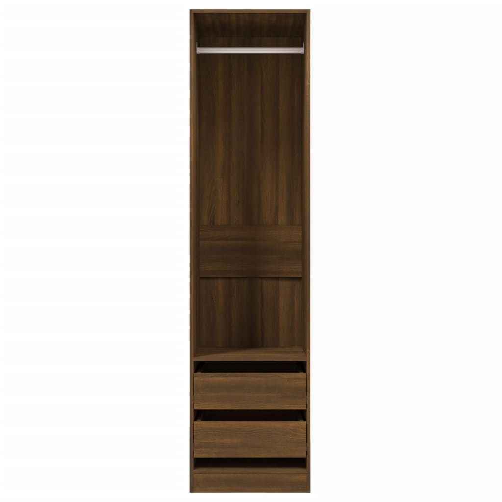 vidaXL Kledingkast met lades 50x50x200 cm bewerkt hout bruineikenkleur