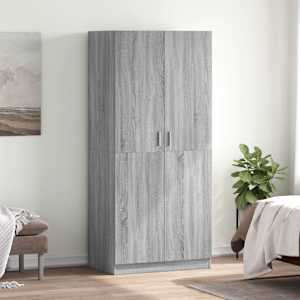 Garderobna omara siva sonoma 80x52x180 cm konstruiran les