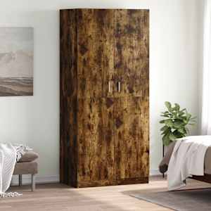 vidaXL riidekapp, suitsutatud tamm, 90 x 52 x 200 cm, tehispuit