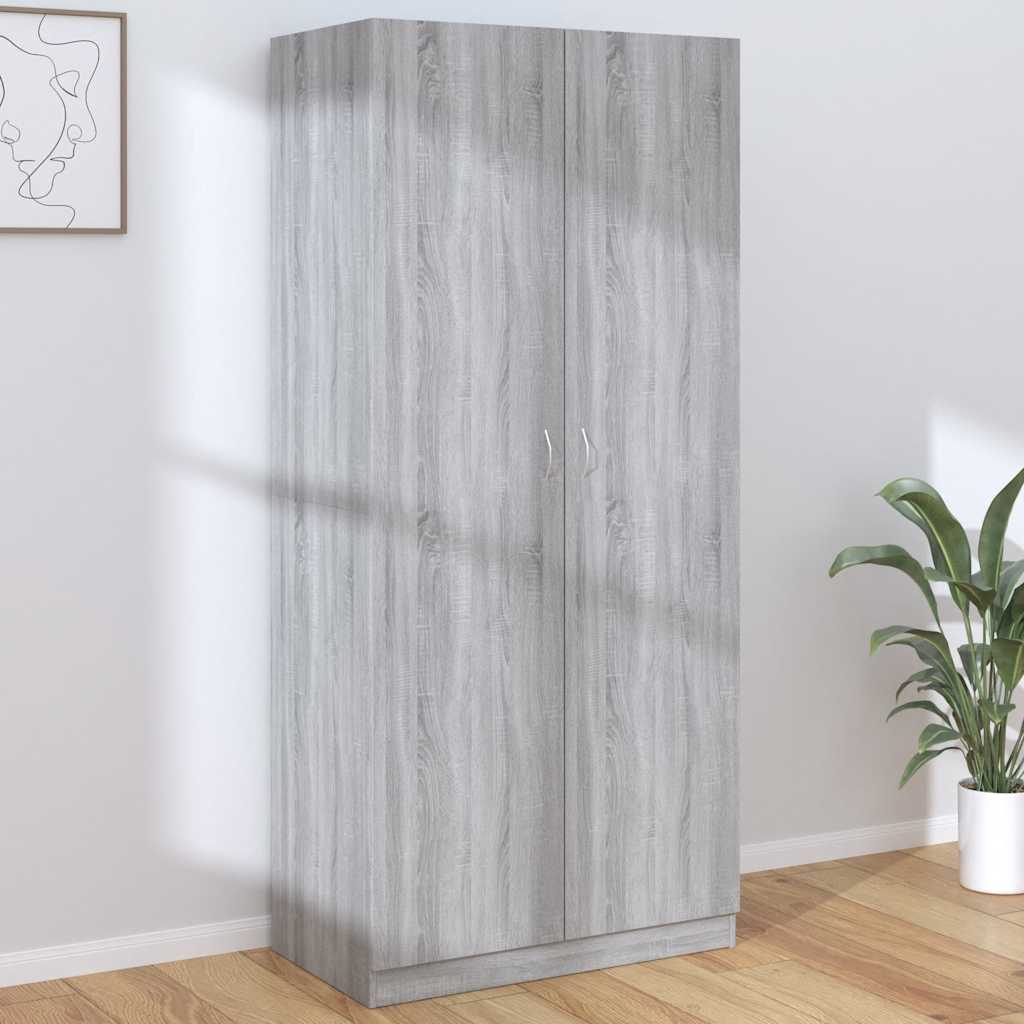 vidaXL Szafka, szary db sonoma, 90x52x200 cm, materia drewnopochodny