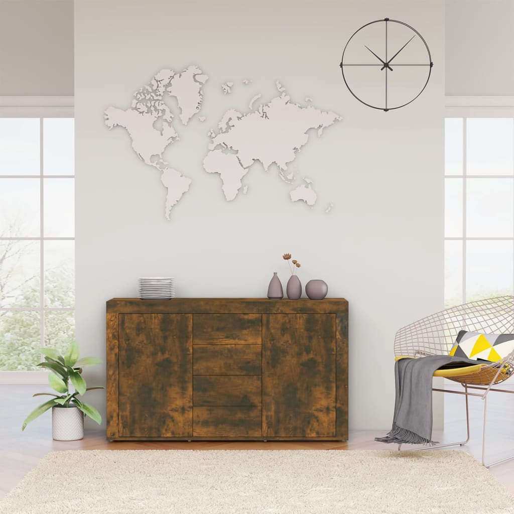 vidaXL Sideboard Räuchereiche 120x36x69 cm Holzwerkstoff