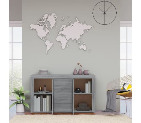 vidaXL Buffet Sonoma gris 120x36x69 cm Bois d'ing&eacute;nierie