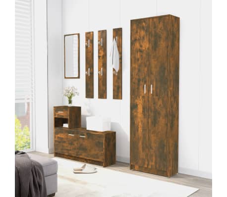 vidaXL Hallway Wardrobe Smoked Oak 55x25x189 cm Engineered Wood