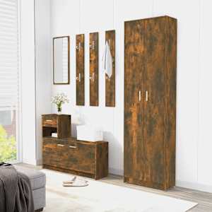 vidaXL Hallway Wardrobe Smoked Oak 55x25x189 cm Engineered Wood