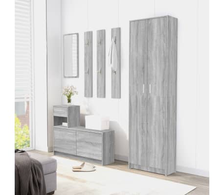 vidaXL Garderobenschrank Grau Sonoma 55x25x189 cm Holzwerkstoff