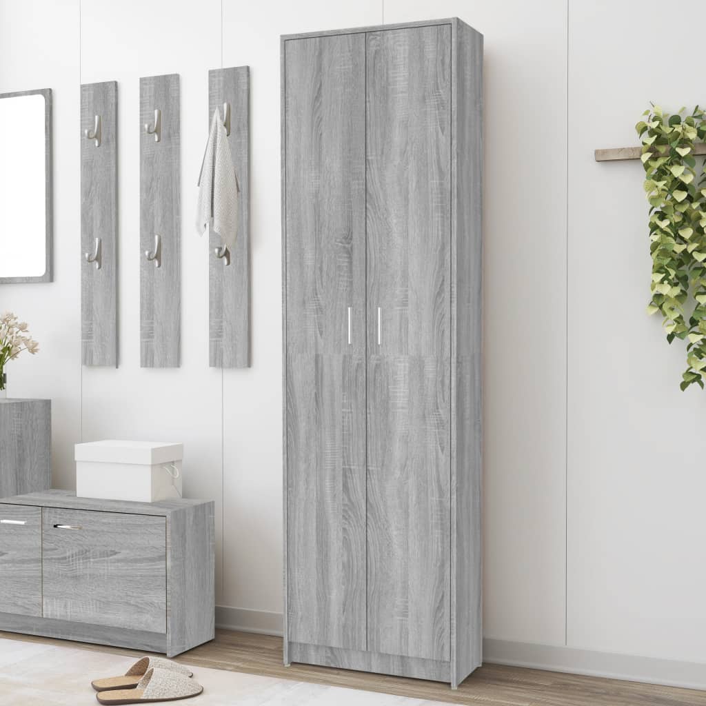 vidaXL Armario de pasillo madera contrachapada gris Sonoma 55x25x189cm