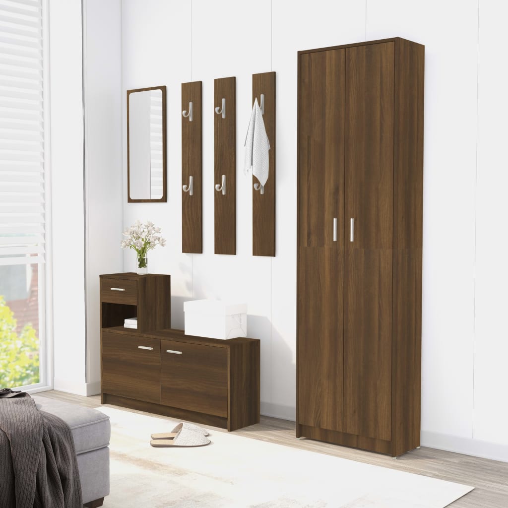 

vidaXL Gangkast 55x25x189 cm bewerkt hout bruineikenkleurig