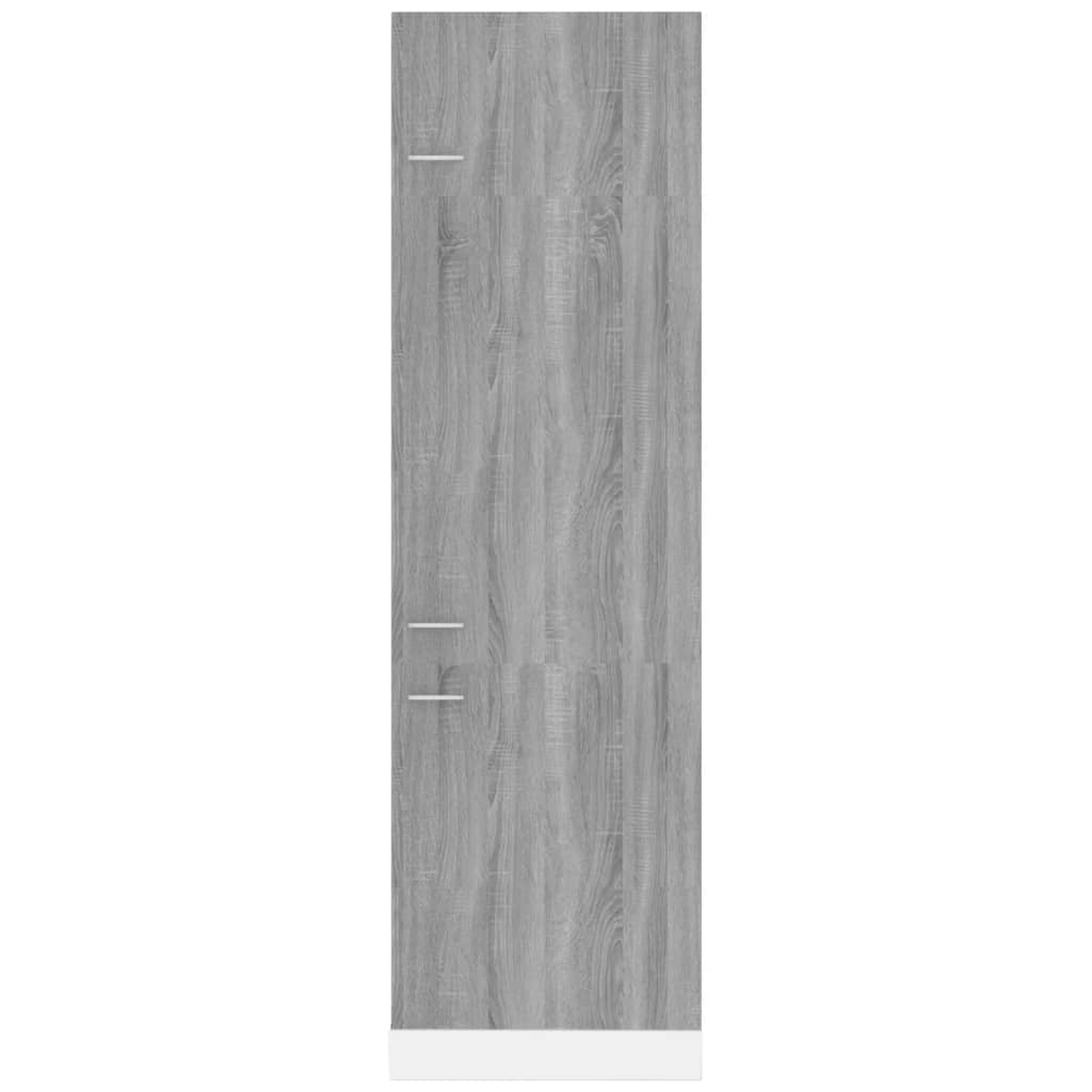 Šaldytuvo spintelė, pilka ąžuolo, 60x57x207cm, mediena | Stepinfit