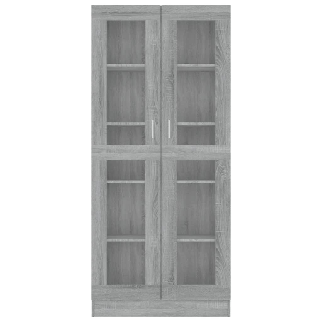 vidaXL Vitrinekast 82,5x30,5x185,5 cm bewerkt hout grijs sonoma eiken afbeelding