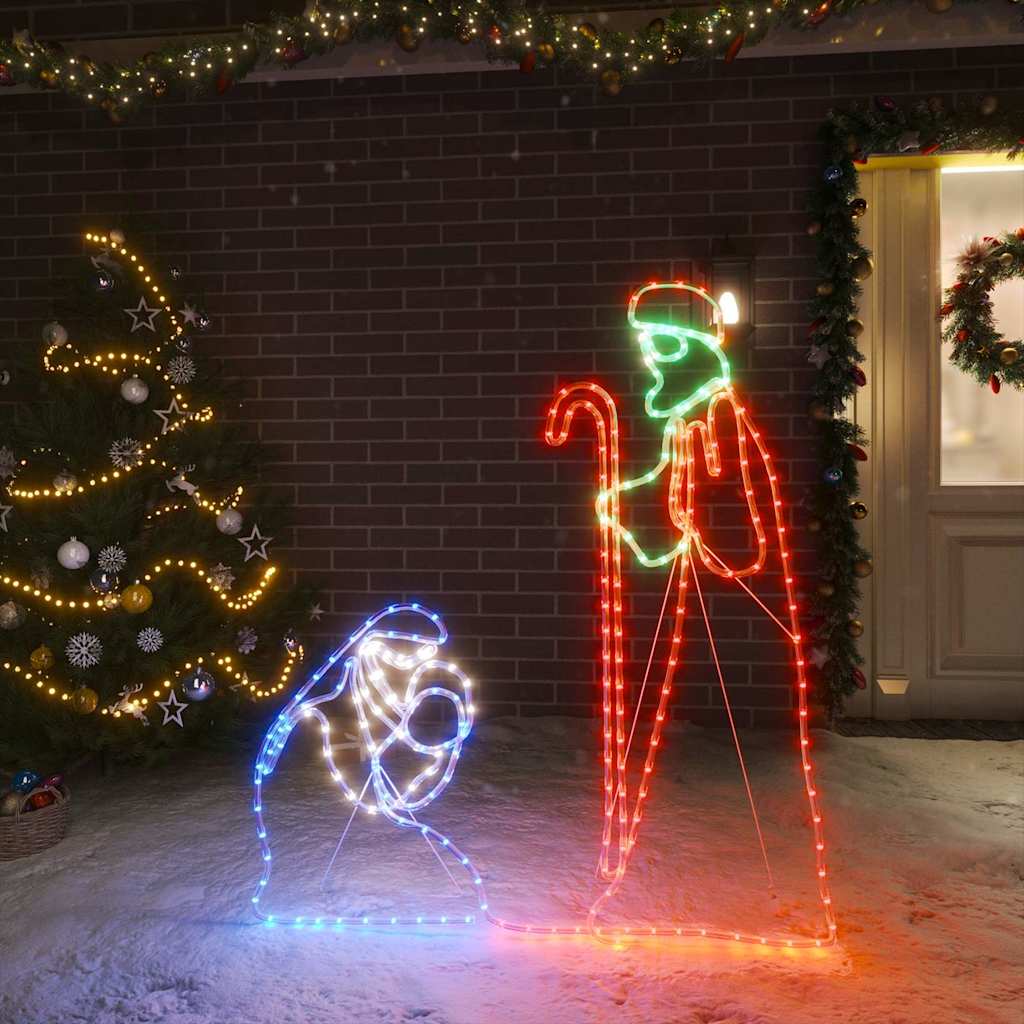 vidaXL Maria ja Joosef joulukoriste 264 LED-valoa 40x55&38x100 cm