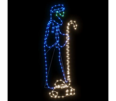 VIDAXL - Figura Natalizia di Pastore e Agnello con 168 LED 102,5x35 cm