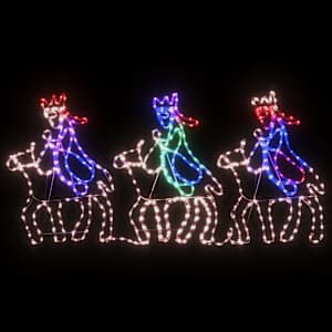 vidaXL Χριστουγεννιάτικη Φιγούρα 3 Μάγοι με 504 LED 70x50 εκ.