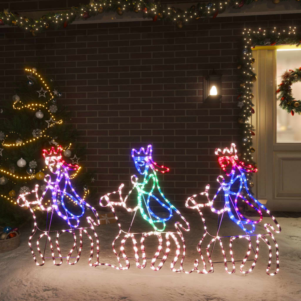 vidaXL de tre vise mænd julefigur 504 LED-lys 70x50 cm