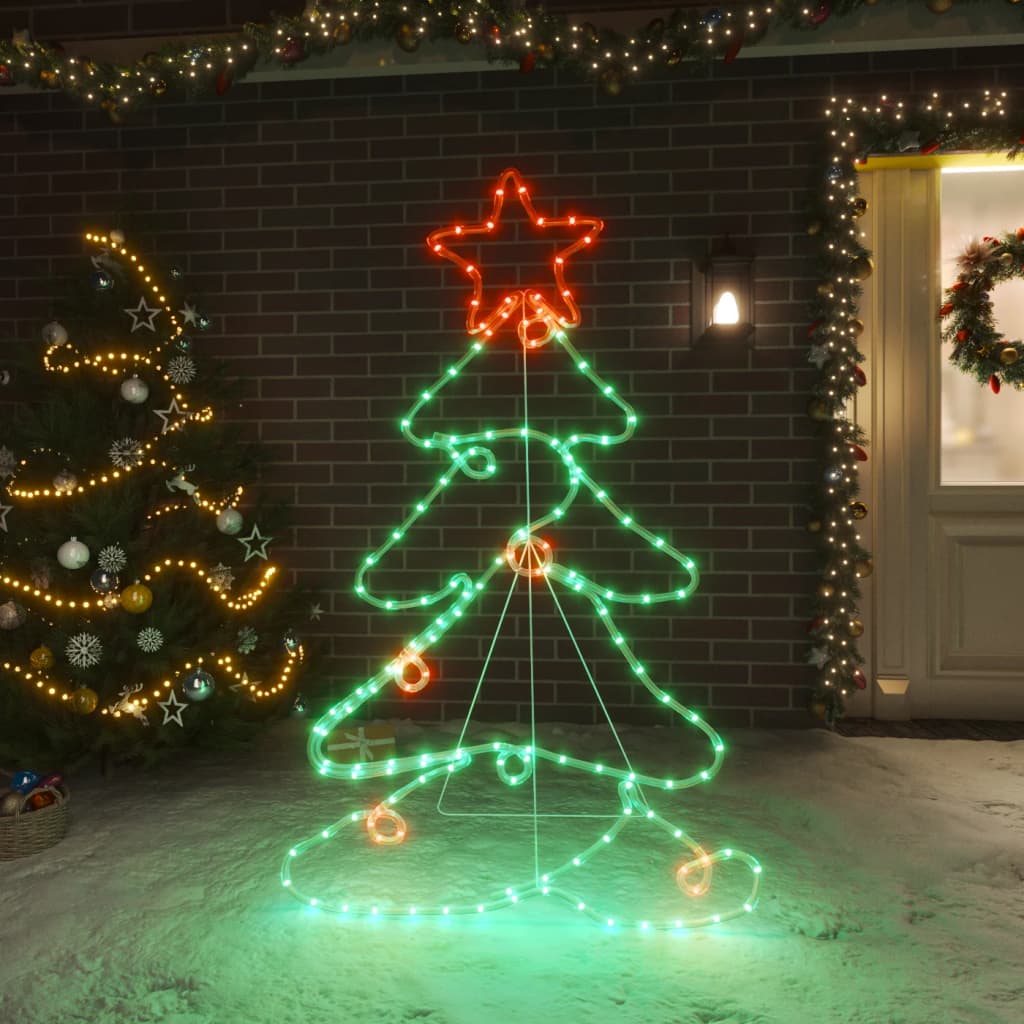 vidaXL Figurină pom de Crăciun, 144 LED-uri, 88x56 cm