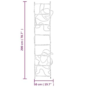 Skládací Santa na žebříku s 552 LED 50 x 200 cm - obrázek 6