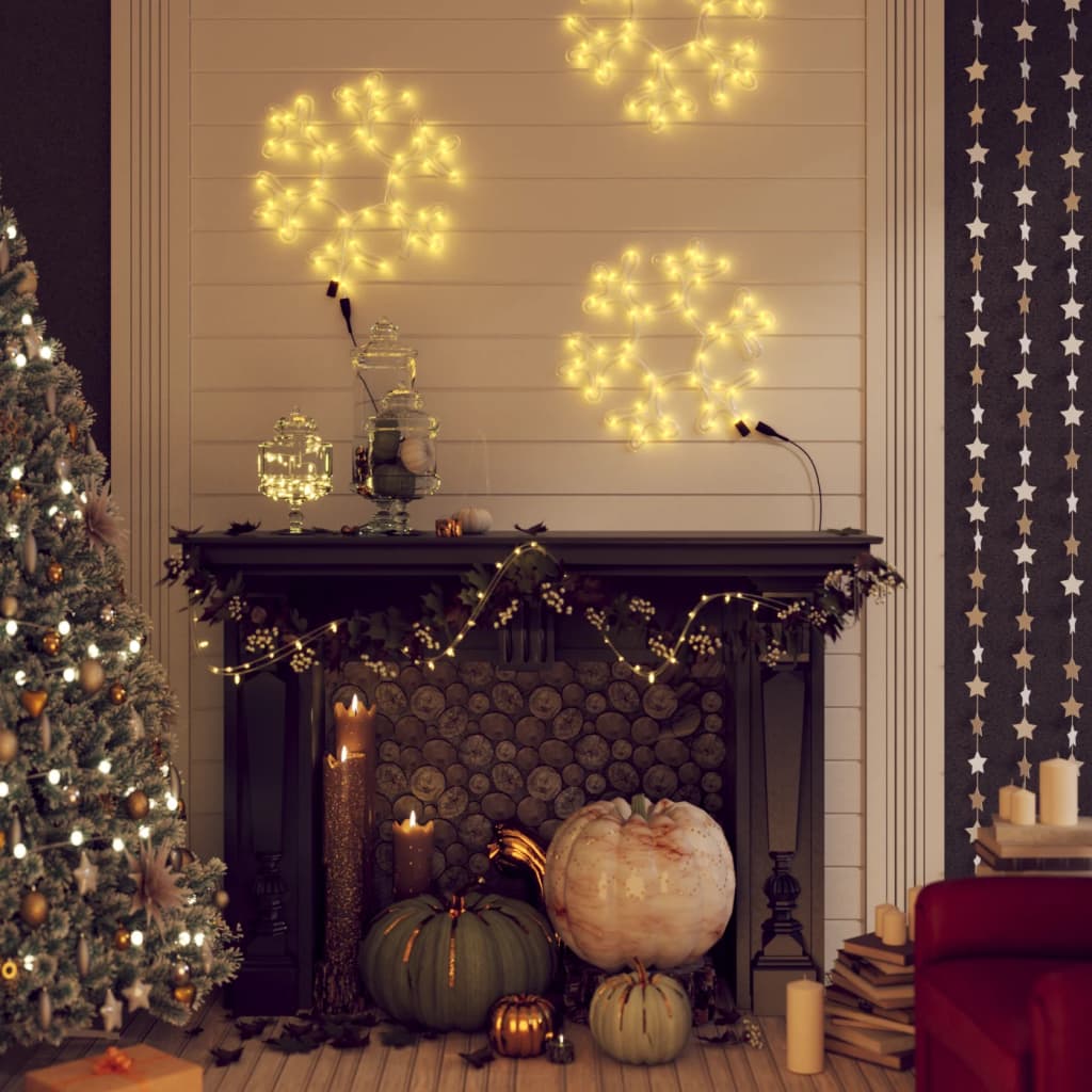 Figura božićne pahulje s 48 LED žarulja topla bijela 27 x 27 cm Božićna rasvjeta Naručite namještaj na deko.hr