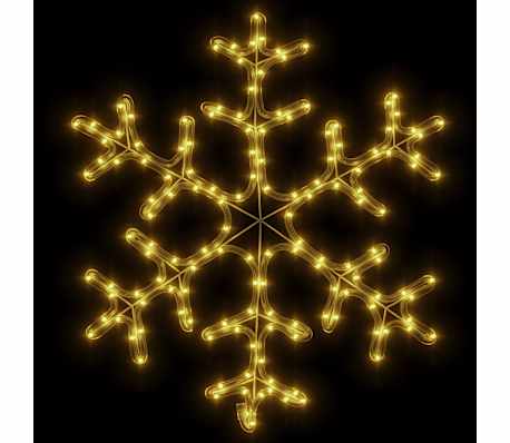 vidaXL Figure de flocon de neige de No&euml;l et 144LED Blanc chaud 59x59cm