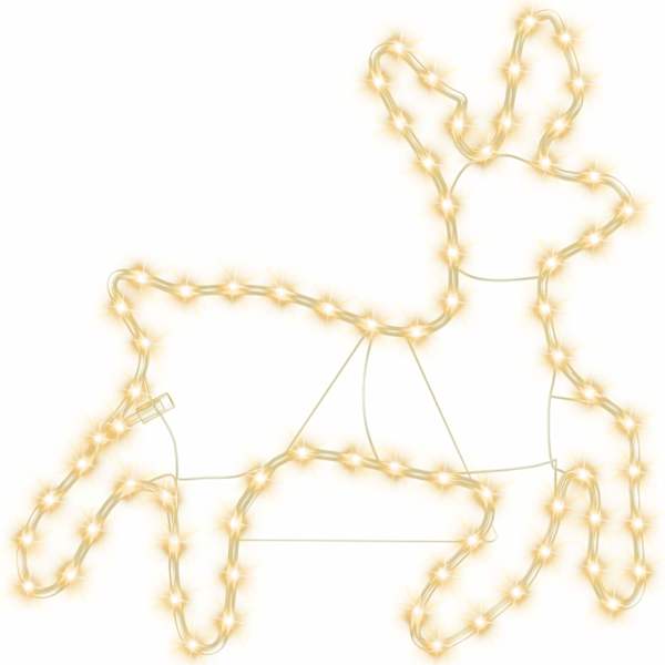 vidaXL p&otilde;hjap&otilde;dra figuur 72 LEDiga soe valge 57x55x4,5 cm