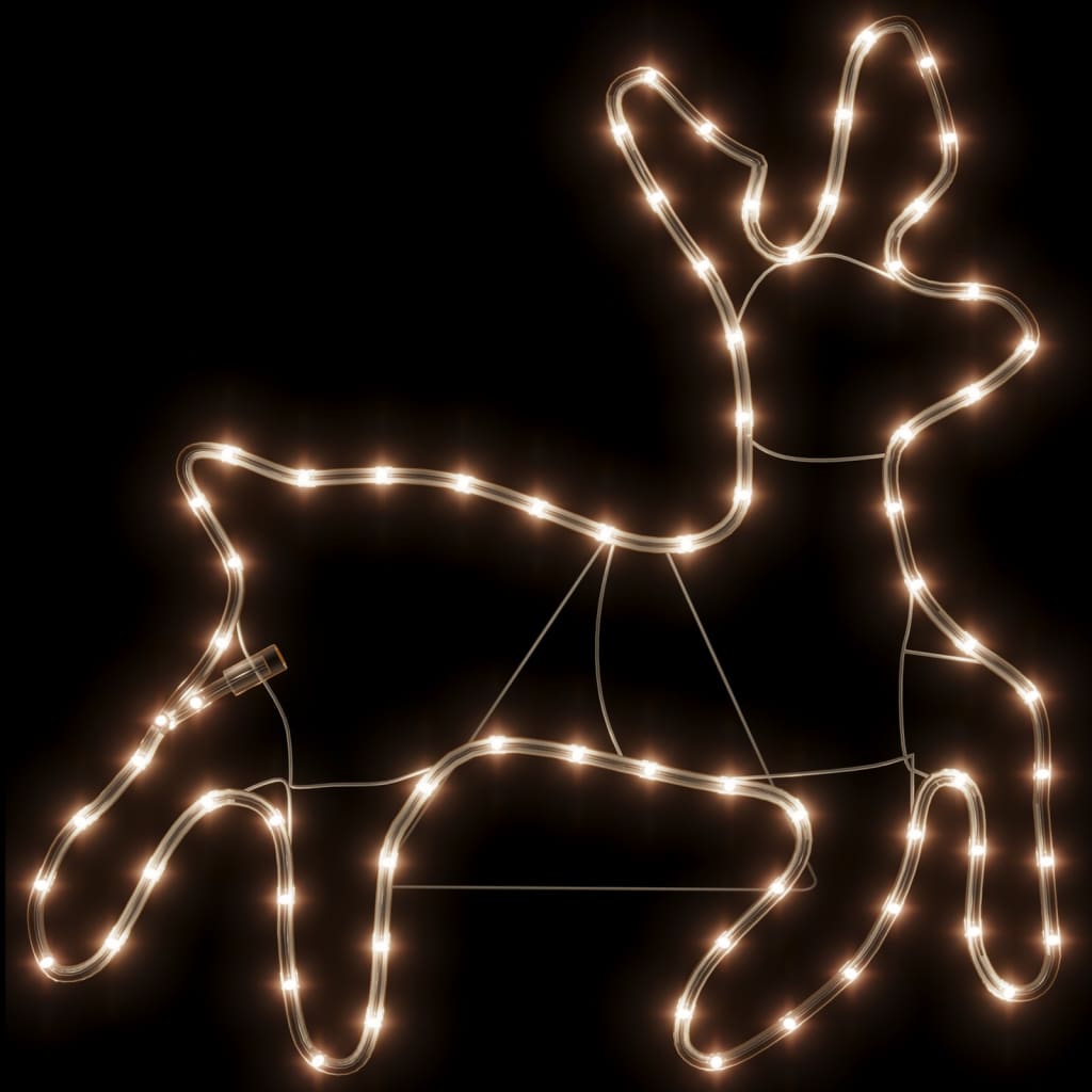 vidaXL Kerstfiguur rendier met 72 warmwitte LED's 57x55x4,5 cm afbeelding