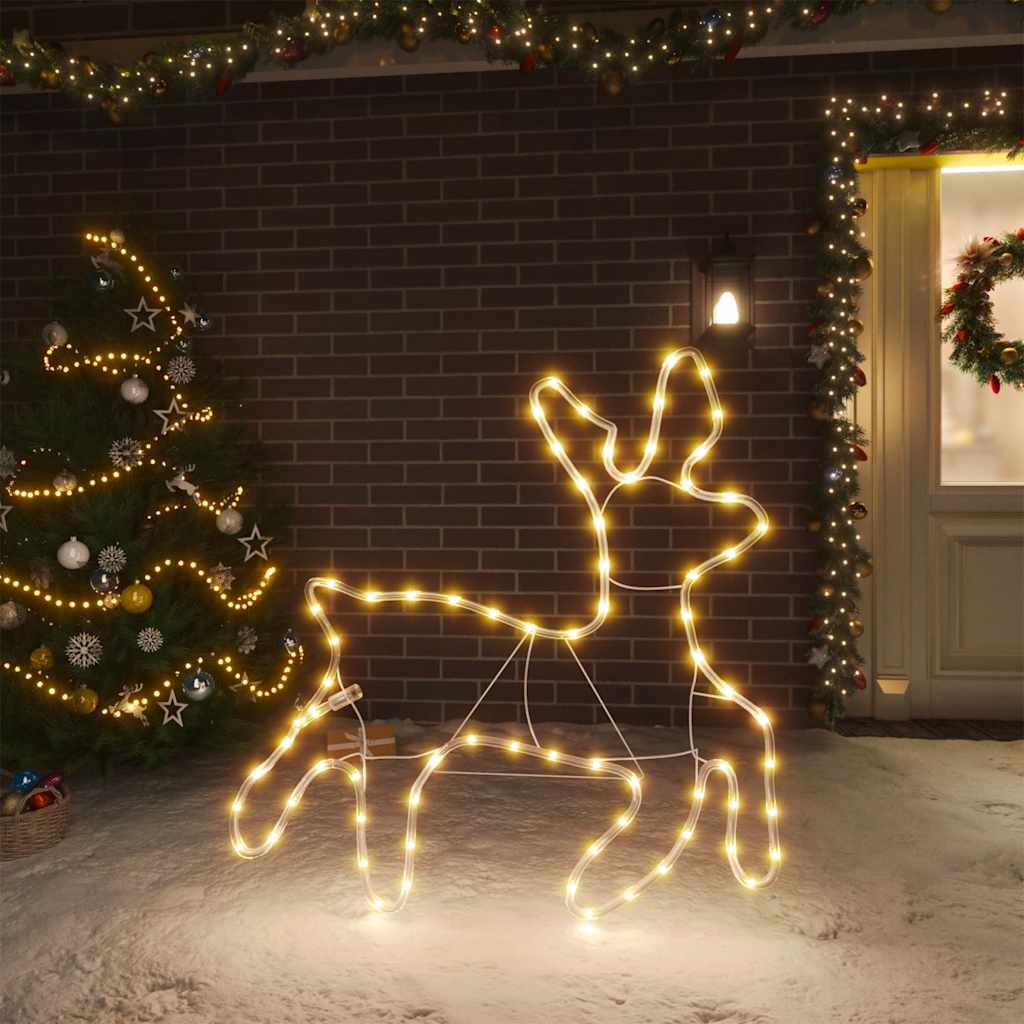 vidaXL LED-Silhouette Rentier 72 LEDs Warmweiß 57x55x4,5 cm