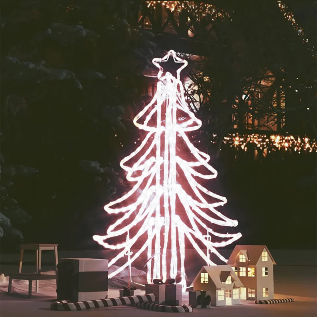 vidaXL Pom de Crăciun pliabil, cu 360 LED-uri, alb cald