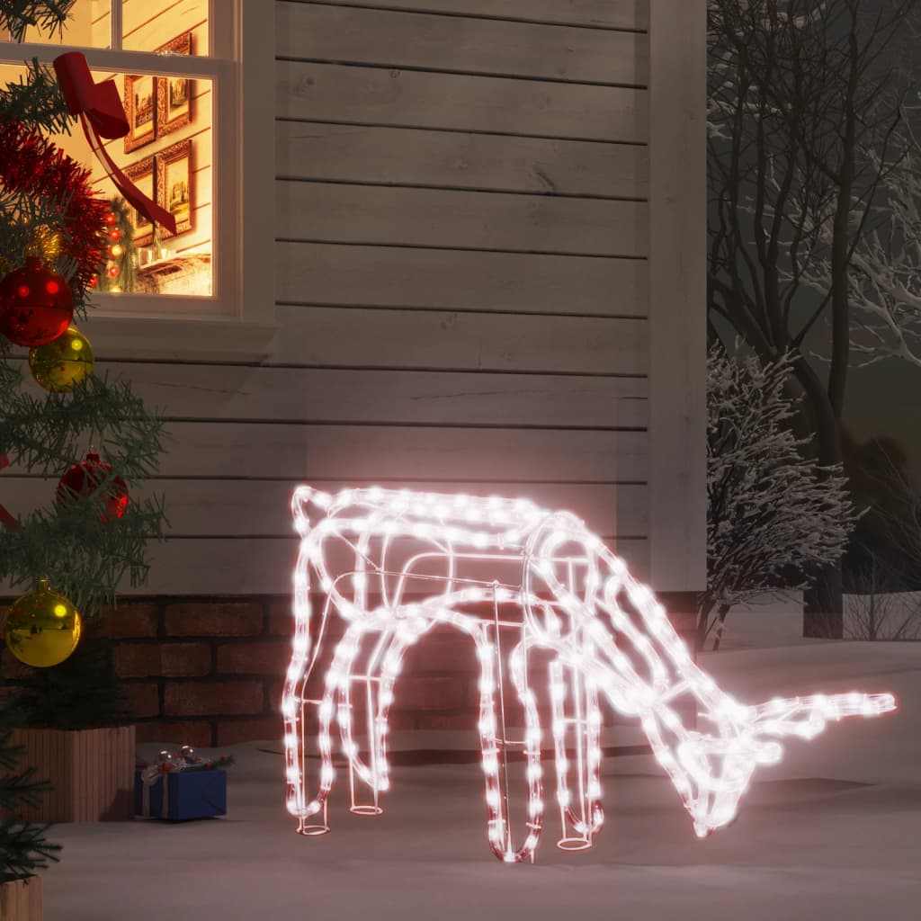 vidaXL Figurină ren de Crăciun, pliabilă, 144 LED-uri alb calde