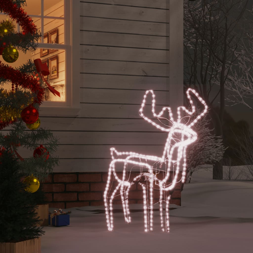 vidaXL julerensdyr med bevægeligt hoved 76x42x87 cm varmt hvidt lys