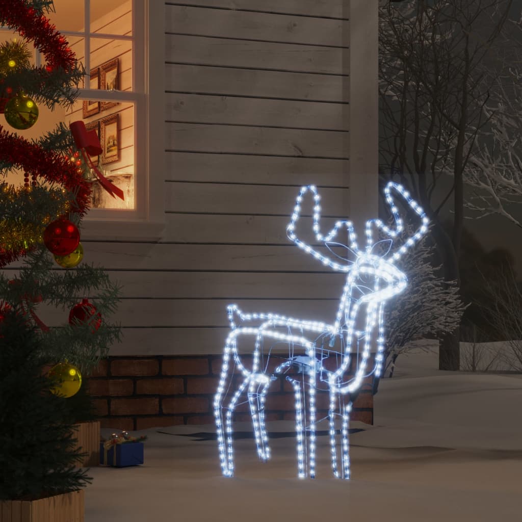 vidaXL julerensdyr med bevægeligt hoved 76x42x87 cm koldt hvidt lys