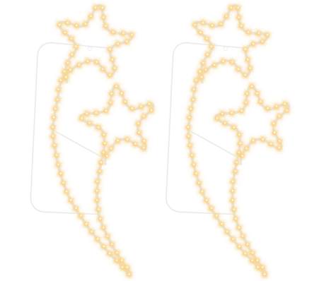 vidaXL Guirlandes lumineuses en forme d'&eacute;toile 2 pcs Blanc chaud