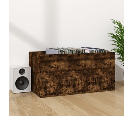 vidaXL Vinyl Storage Box Smoked Oak 71x34x36 cm Engineered Wood