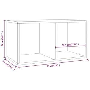 Úložný box na LP desky kouřový dub 71x34x36 cm kompozitní dřevo - obrázek 9