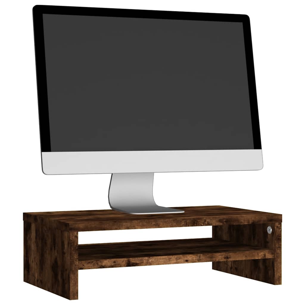 vidaXL füstös tölgy színű szerelt fa monitorállvány 42 x 24 x 13 cm