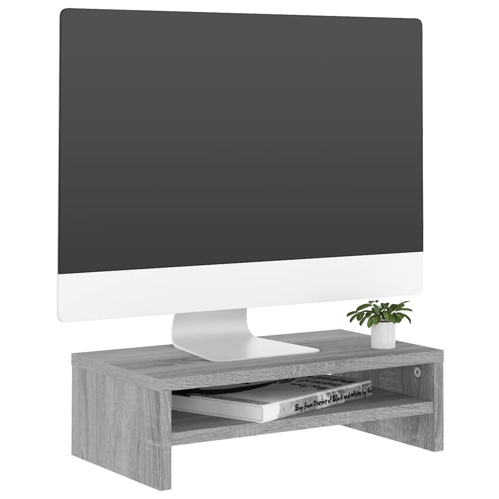 vidaXL Monitorständer Grau Sonoma 42x24x13 cm Holzwerkstoff