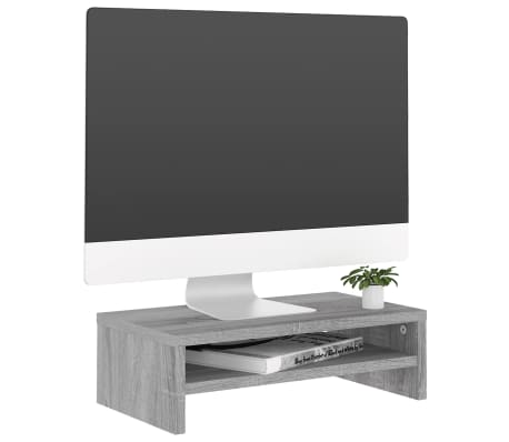 vidaXL Stalak za monitor boja sivog hrasta 42 x 24 x 13 cm drveni