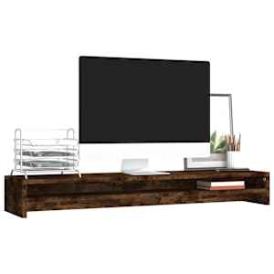 Stojan na monitor kouřový dub 100 x 24 x 13 cm kompozitní dřevo - obrázek 3