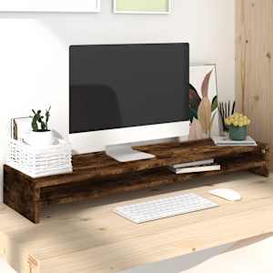 Stojan na monitor kouřový dub 100 x 24 x 13 cm kompozitní dřevo - obrázek 1
