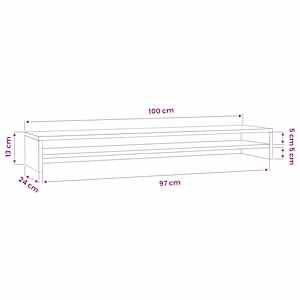 Stojan na monitor hnědý dub 100 x 24 x 13 cm kompozitní dřevo - obrázek 8