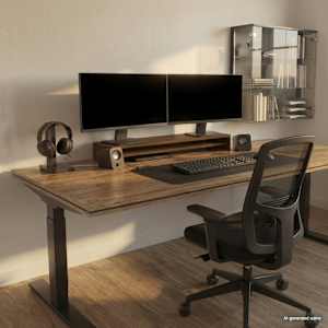 Stojan na monitor hnědý dub 100 x 24 x 13 cm kompozitní dřevo - obrázek 1
