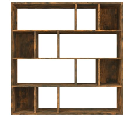 vidaXL Book Cabinet Smoked Oak 110x24x110 cm Engineered Wood