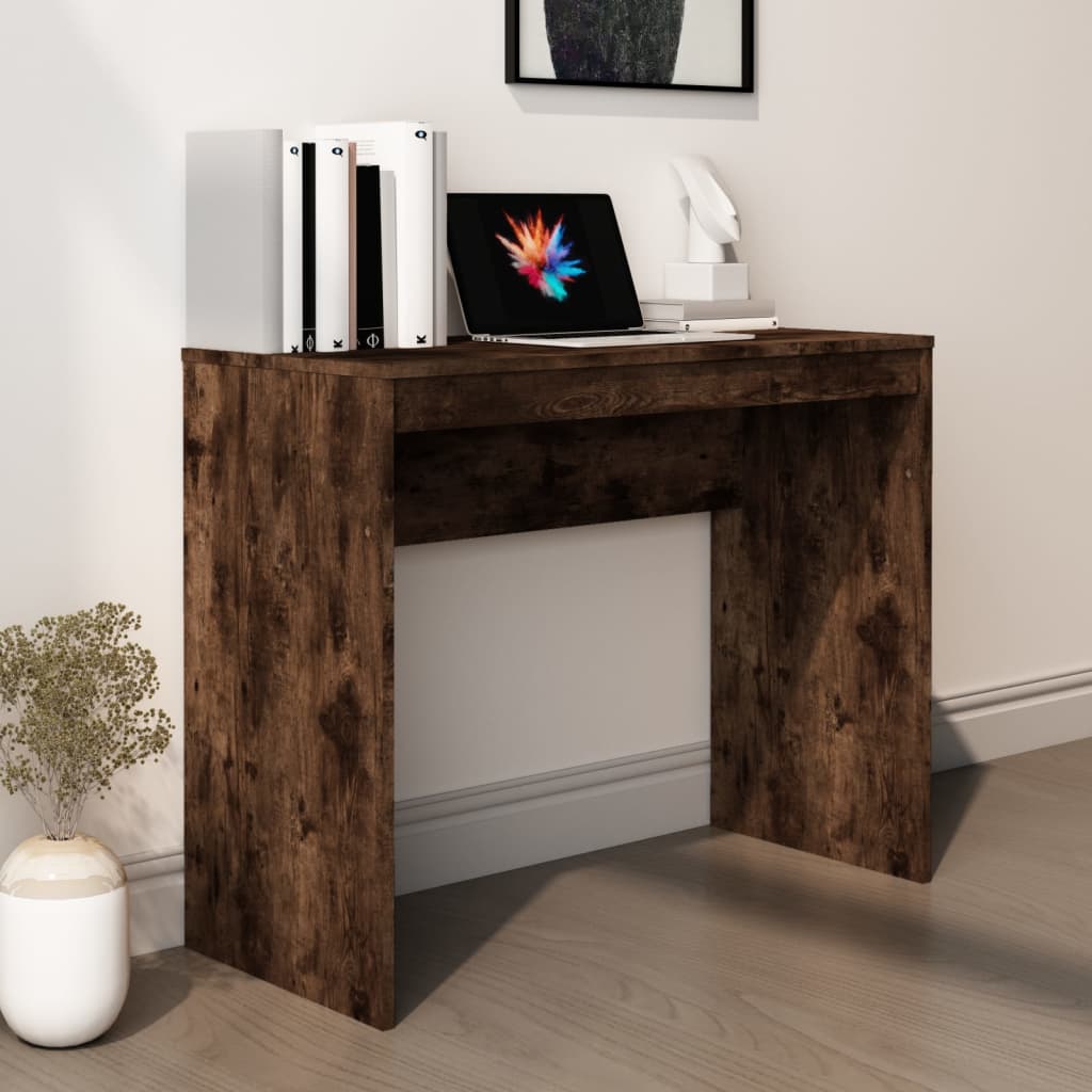 vidaXL skrivebord 90x40x72 cm konstrueret træ røget egetræsfarve