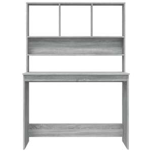 vidaXL Skrivebord med hyller gr&aring; sonoma 110x45x157 cm konstruert tre