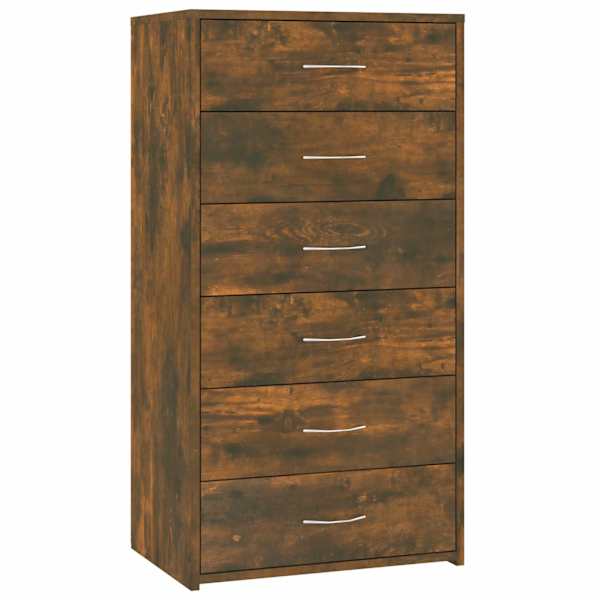 vidaXL puhvetkapp 6 sahtliga, suitsutatud tamm, 50x34x96 cm, tehispuit