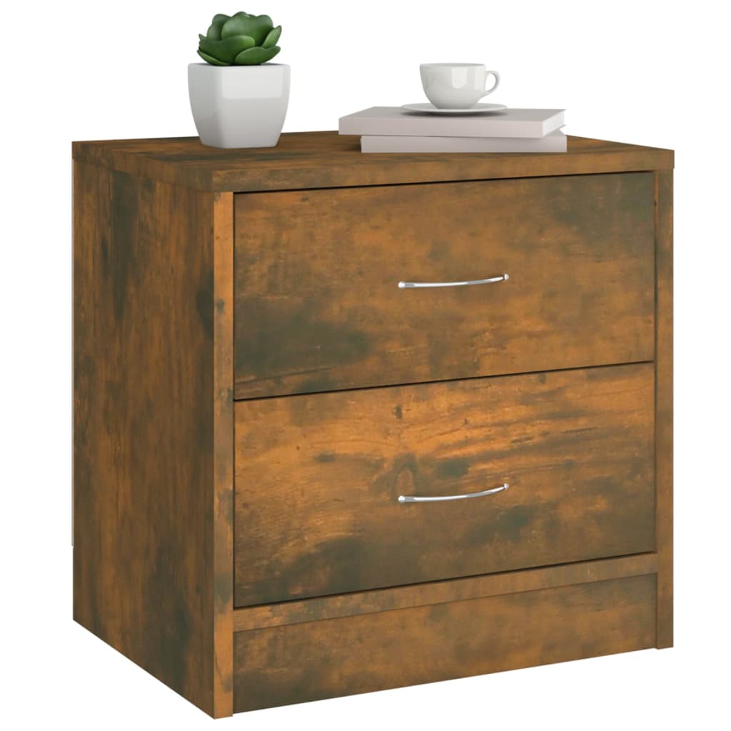 

vidaXL Nachtkastje 40x30x40 cm bewerkt hout gerookt eikenkleurig