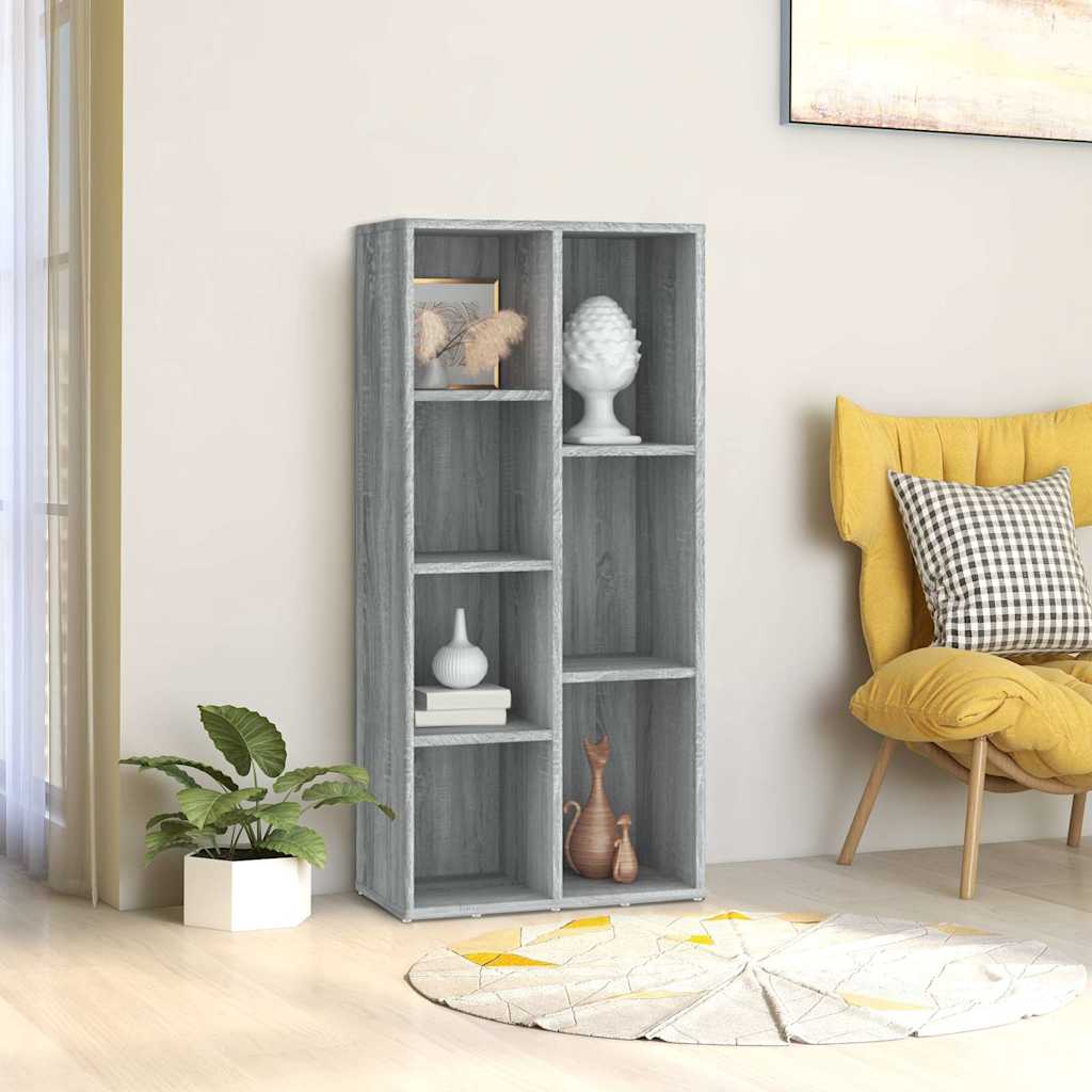 vidaXL Rega� na ksi��ki, szary d�b sonoma, 50x25x106 cm