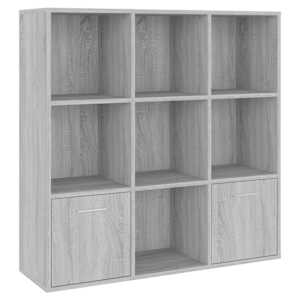 vidaXL raamatukapp, hall Sonoma tamm, 98 x 30 x 98 cm