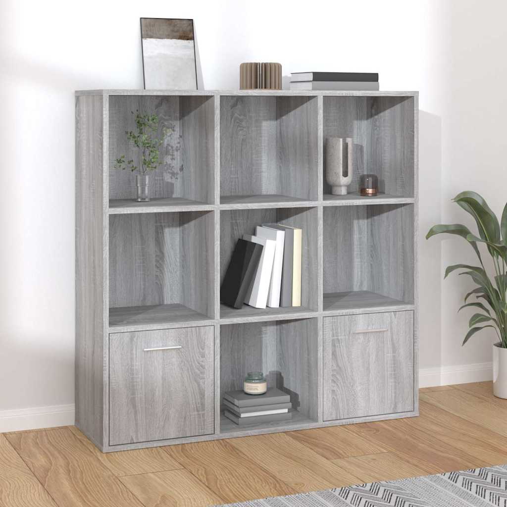 vidaXL Rega� na ksi��ki, szary d�b sonoma, 98x30x98 cm