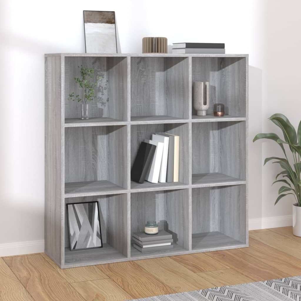vidaXL Rega� na ksi��ki, szary d�b sonoma, 98x29x97,5 cm