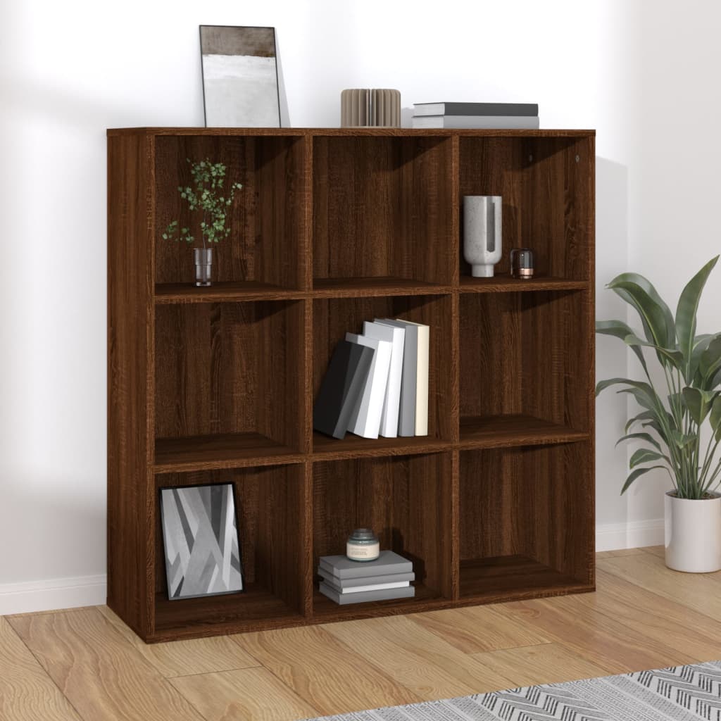 Bücherschrank Braun Eichen-Optik 98x30x98 cm