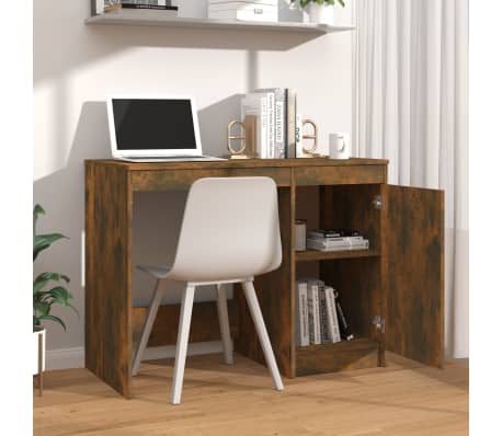 vidaXL Bureau Ch&ecirc;ne fum&eacute; 100x50x76 cm Bois d'ing&eacute;nierie